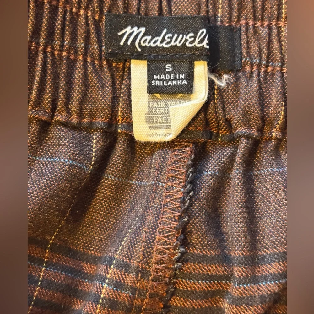 🌸 Madewell Women’s Small Brown Plaid Flannel Track Trouser Pants